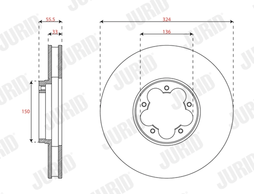 JURID féktárcsa - 563740JC - TothCarparts