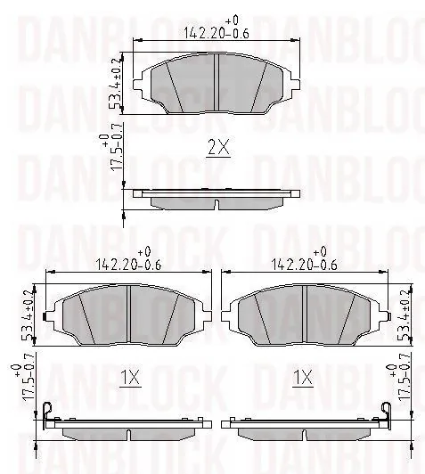 DANBLOCK fékbetétkészlet, tárcsafék - DB 511273 - TothCarparts