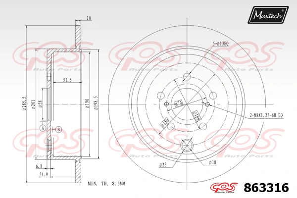MAXTECH féktárcsa - 863316 - TothCarparts
