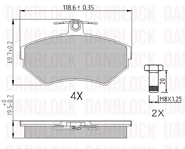 DANBLOCK fékbetétkészlet, tárcsafék - DB 510317 - TothCarparts