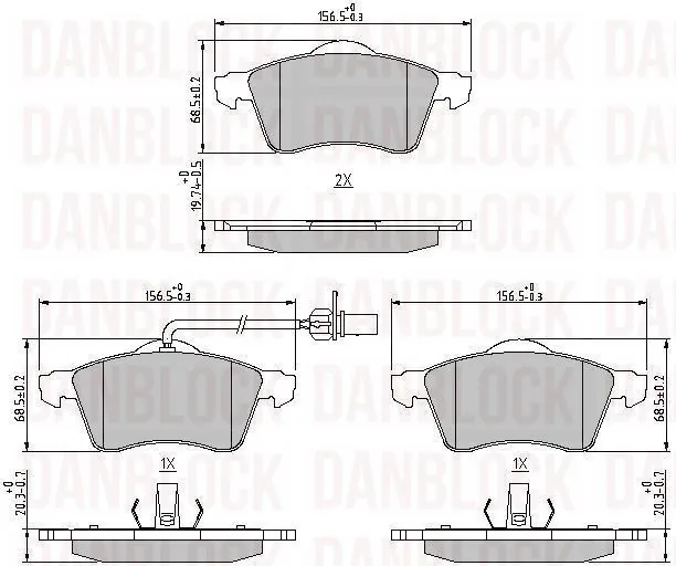 DANBLOCK fékbetétkészlet, tárcsafék - DB 510208 - TothCarparts