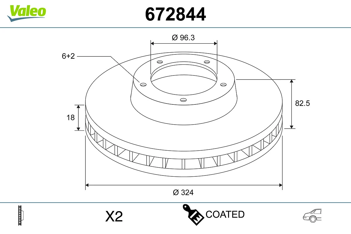 VALEO féktárcsa - 672844 - TothCarparts