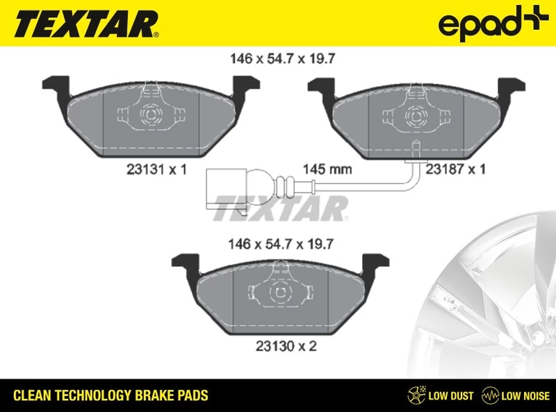TEXTAR fékbetétkészlet, tárcsafék - 2313101CP - TothCarparts
