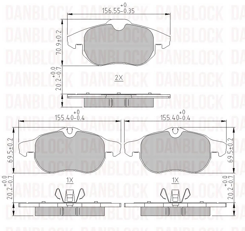 DANBLOCK fékbetétkészlet, tárcsafék - DB 510393 - TothCarparts