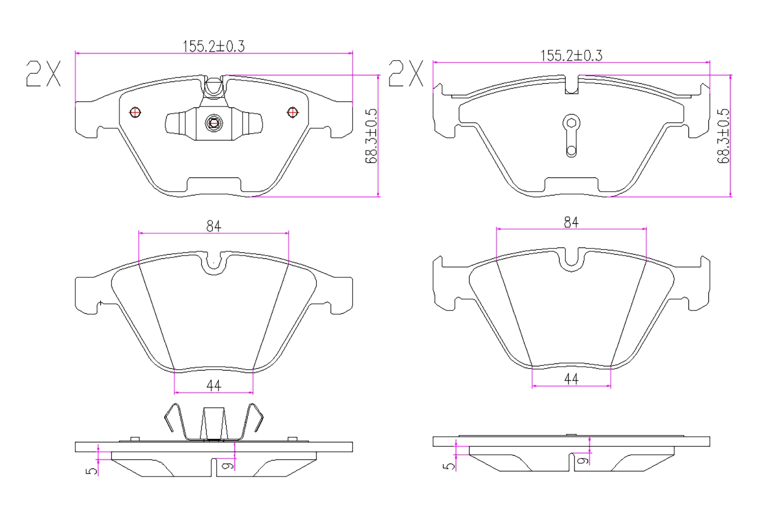 BOGAP fékbetétkészlet, tárcsafék - B8210215 - TothCarparts