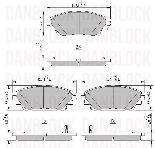 DANBLOCK fékbetétkészlet, tárcsafék - DB 511166 - TothCarparts
