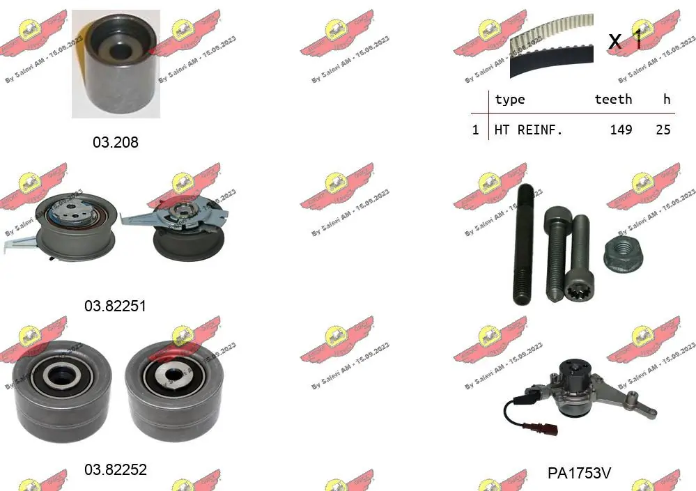 AUTOKIT Vízpumpa + fogasszíj készlet - 04.5487PA2 - TothCarparts