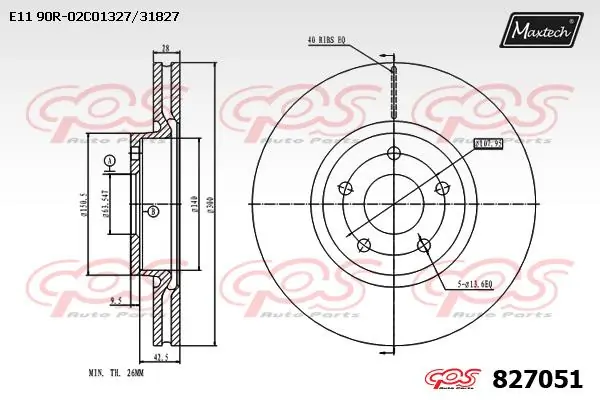 MAXTECH féktárcsa - 827051 - TothCarparts