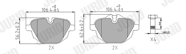 JURID fékbetétkészlet, tárcsafék - 574175J - TothCarparts