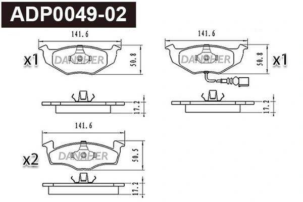 DANAHER fékbetétkészlet, tárcsafék - ADP0049-02 - TothCarparts