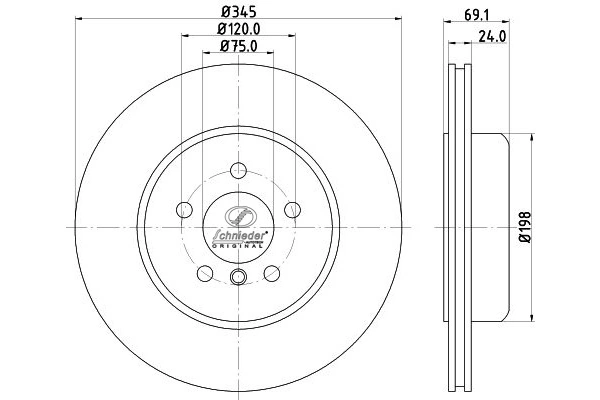 SCHNIEDER AUTOTECH féktárcsa - BMS55.00163 - TothCarparts