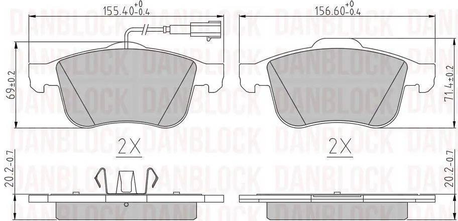 DANBLOCK fékbetétkészlet, tárcsafék - DB 510550 - TothCarparts