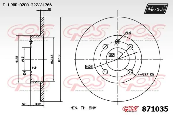 MAXTECH féktárcsa - 871035 - TothCarparts