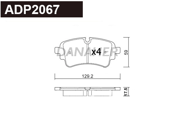 DANAHER fékbetétkészlet, tárcsafék - ADP2067 - TothCarparts