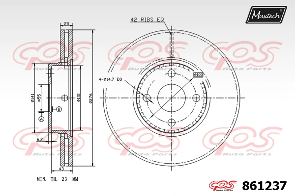MAXTECH féktárcsa - 861237 - TothCarparts