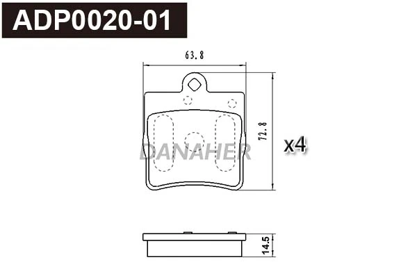 DANAHER fékbetétkészlet, tárcsafék - ADP0020-01 - TothCarparts