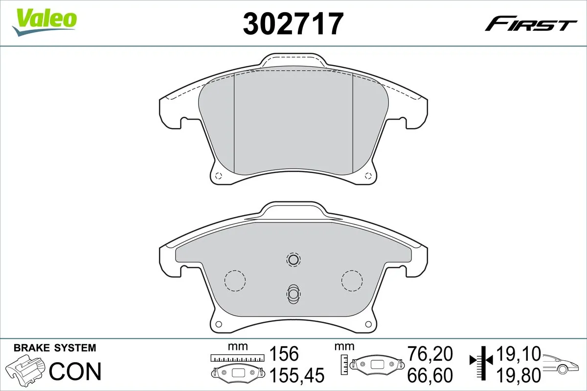 VALEO fékbetétkészlet, tárcsafék - 302717 - TothCarparts