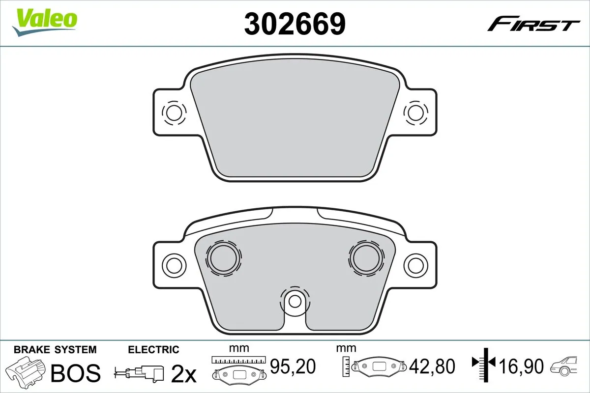 VALEO fékbetétkészlet, tárcsafék - 302669 - TothCarparts