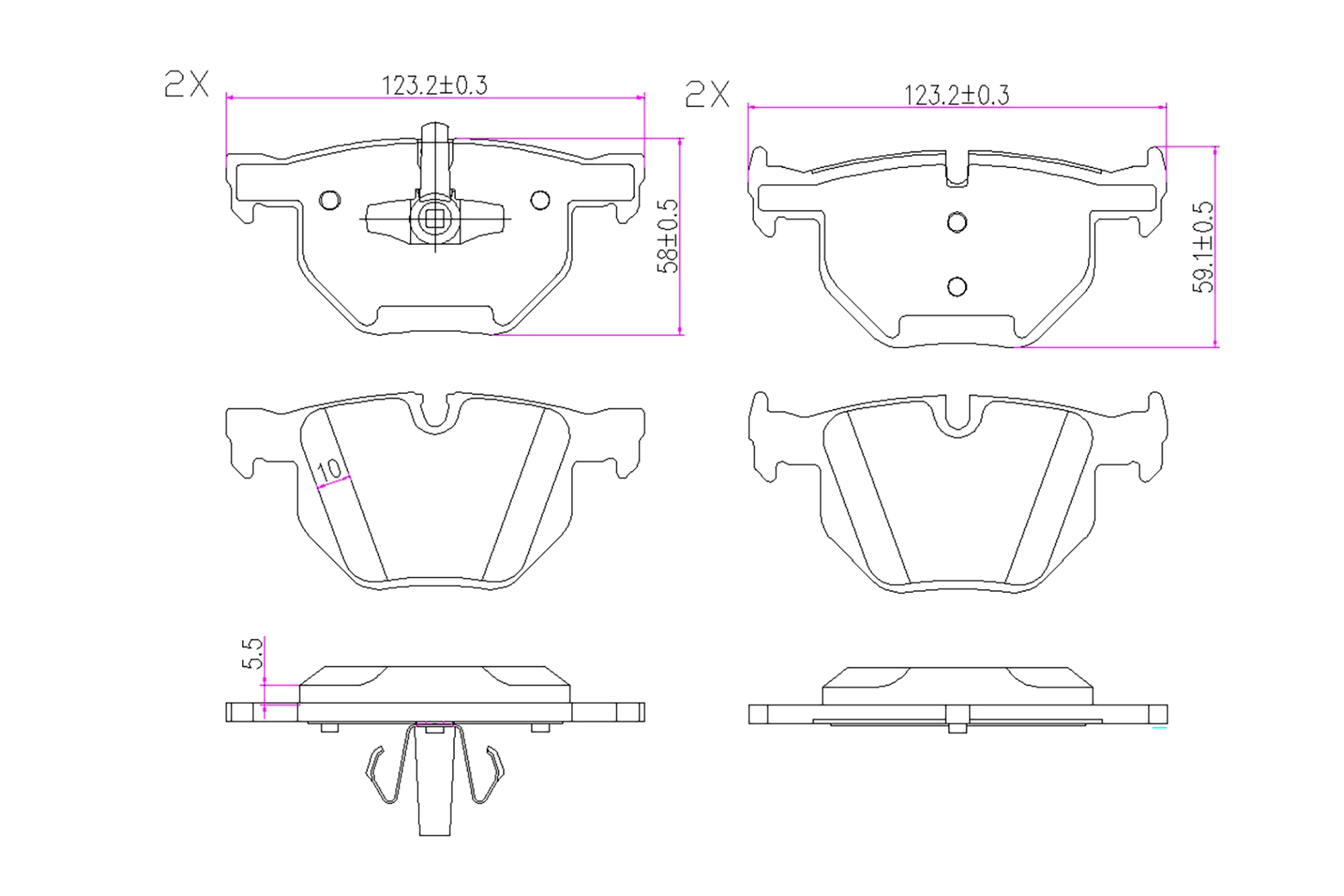 BOGAP fékbetétkészlet, tárcsafék - B8210213 - TothCarparts