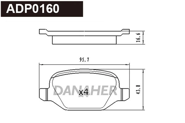 DANAHER fékbetétkészlet, tárcsafék - ADP0160 - TothCarparts