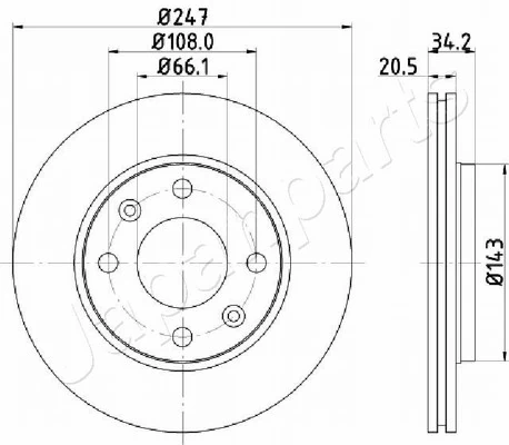 PEMEBLA féktárcsa - JAPDI-0628 - TothCarparts