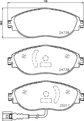 HELLA fékbetétkészlet, tárcsafék - 8DB 355 045-691 - TothCarparts