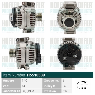 HOFFER generátor - H5510539 - TothCarparts
