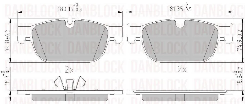 DANBLOCK fékbetétkészlet, tárcsafék - DB 511359 - TothCarparts