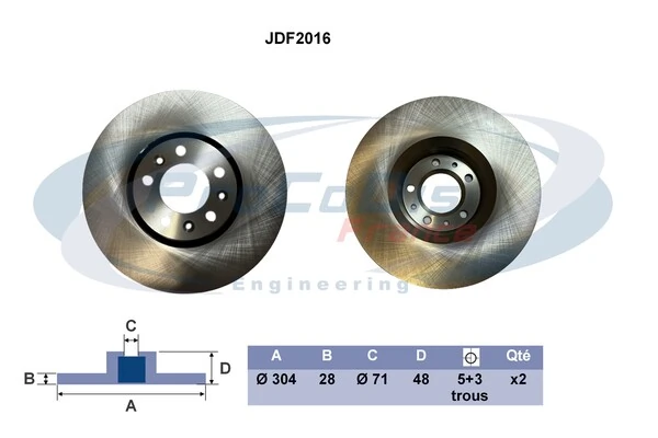 PROCODIS FRANCE féktárcsa - JDF2016 - TothCarparts