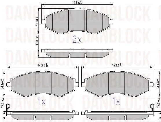 DANBLOCK fékbetétkészlet, tárcsafék - DB 510523 - TothCarparts