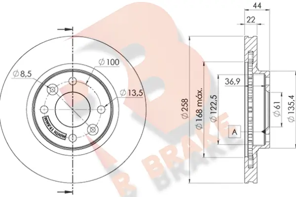 R BRAKE féktárcsa - 78RBD23108 - TothCarparts