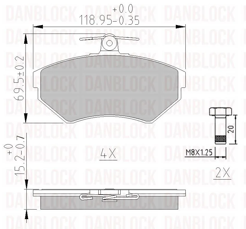 DANBLOCK fékbetétkészlet, tárcsafék - DB 510284 - TothCarparts