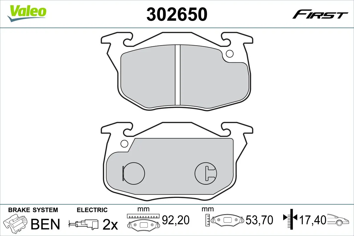 VALEO fékbetétkészlet, tárcsafék - 302650 - TothCarparts