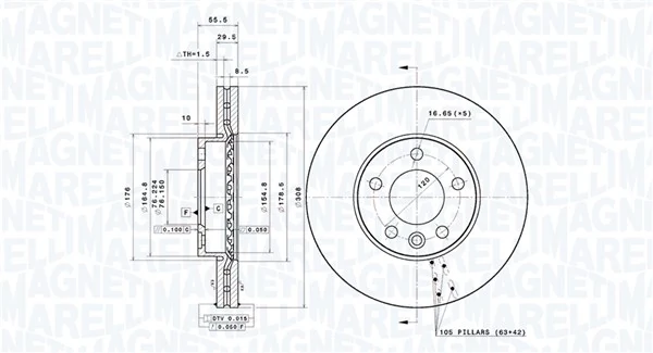 MAGNETI MARELLI féktárcsa - 360406183701 - TothCarparts