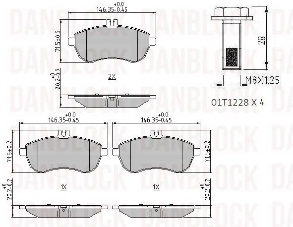 DANBLOCK fékbetétkészlet, tárcsafék - DB 510546 - TothCarparts
