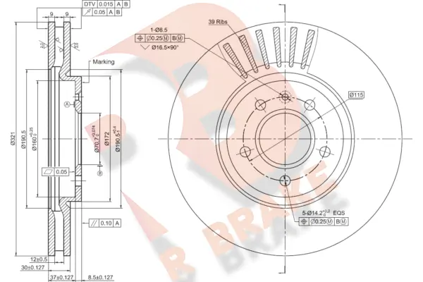 R BRAKE féktárcsa - 78RBD11569 - TothCarparts