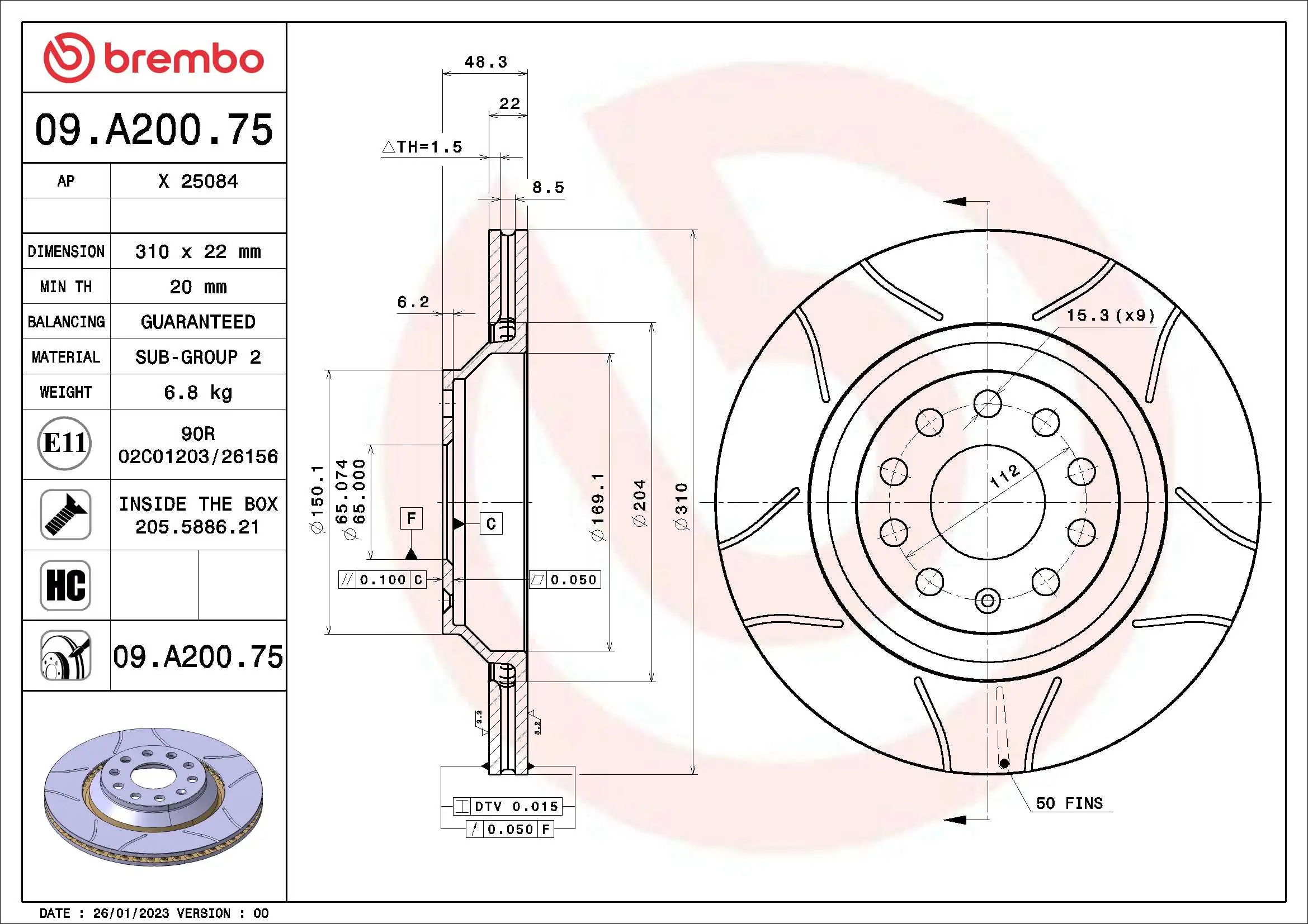 AP féktárcsa - X 25084 - TothCarparts