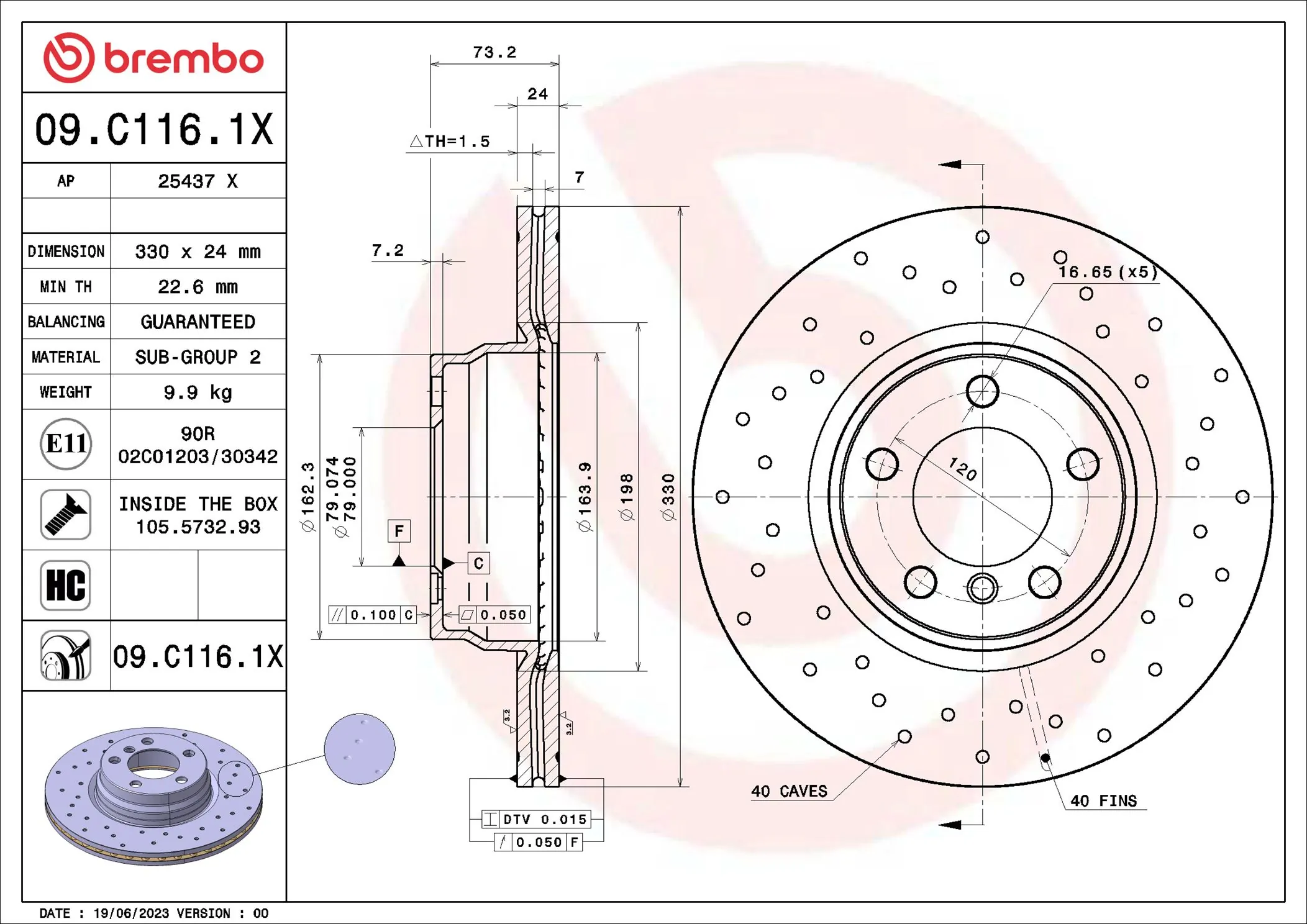 AP féktárcsa - 25437 X - TothCarparts