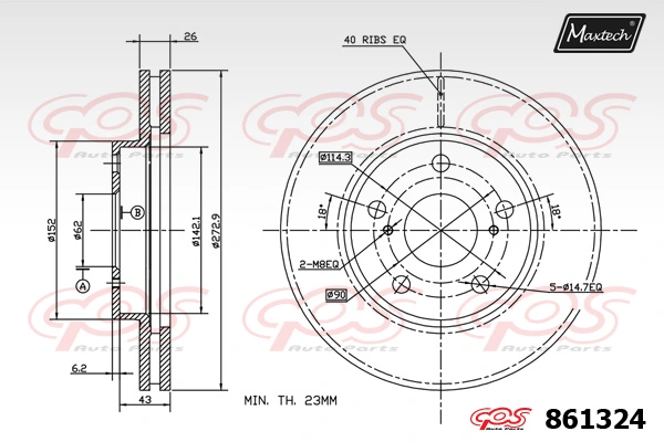 MAXTECH féktárcsa - 861324 - TothCarparts