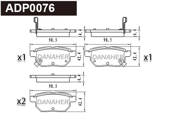 DANAHER fékbetétkészlet, tárcsafék - ADP0076 - TothCarparts