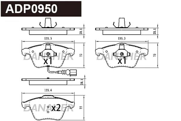 DANAHER fékbetétkészlet, tárcsafék - ADP0950 - TothCarparts