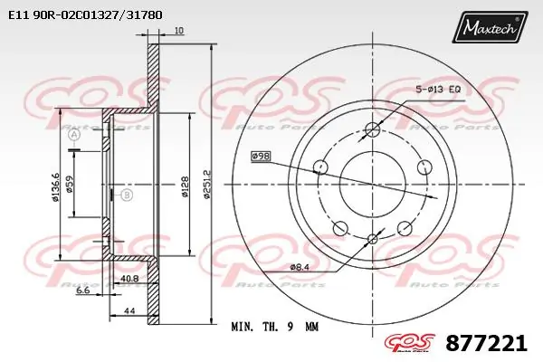 MAXTECH féktárcsa - 877221 - TothCarparts