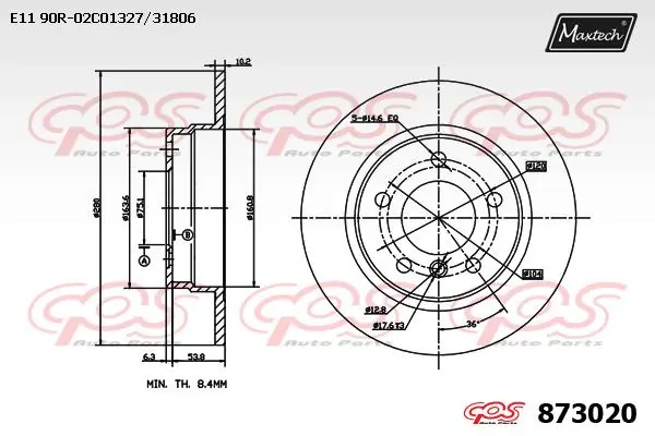 MAXTECH féktárcsa - 873020 - TothCarparts