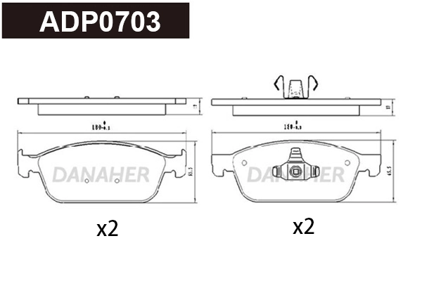 DANAHER fékbetétkészlet, tárcsafék - ADP0703 - TothCarparts