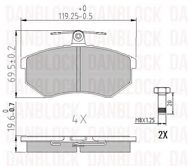 DANBLOCK fékbetétkészlet, tárcsafék - DB 510030 - TothCarparts