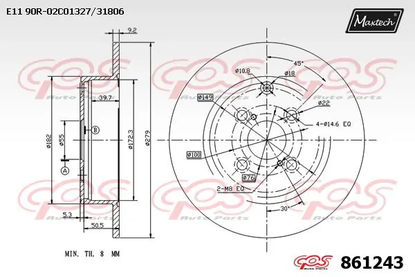 MAXTECH féktárcsa - 861243 - TothCarparts