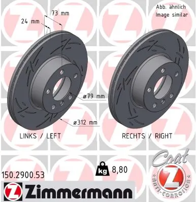 ZIMMERMANN féktárcsa - 150.2900.53 - TothCarparts