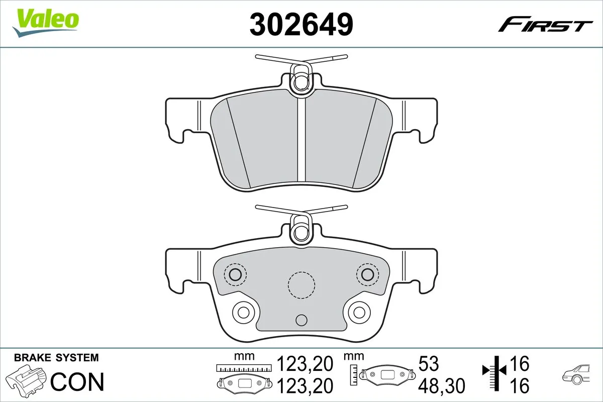 VALEO fékbetétkészlet, tárcsafék - 302649 - TothCarparts