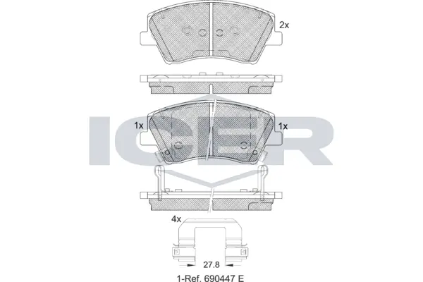 ICER fékbetétkészlet, tárcsafék - EV2314 - TothCarparts