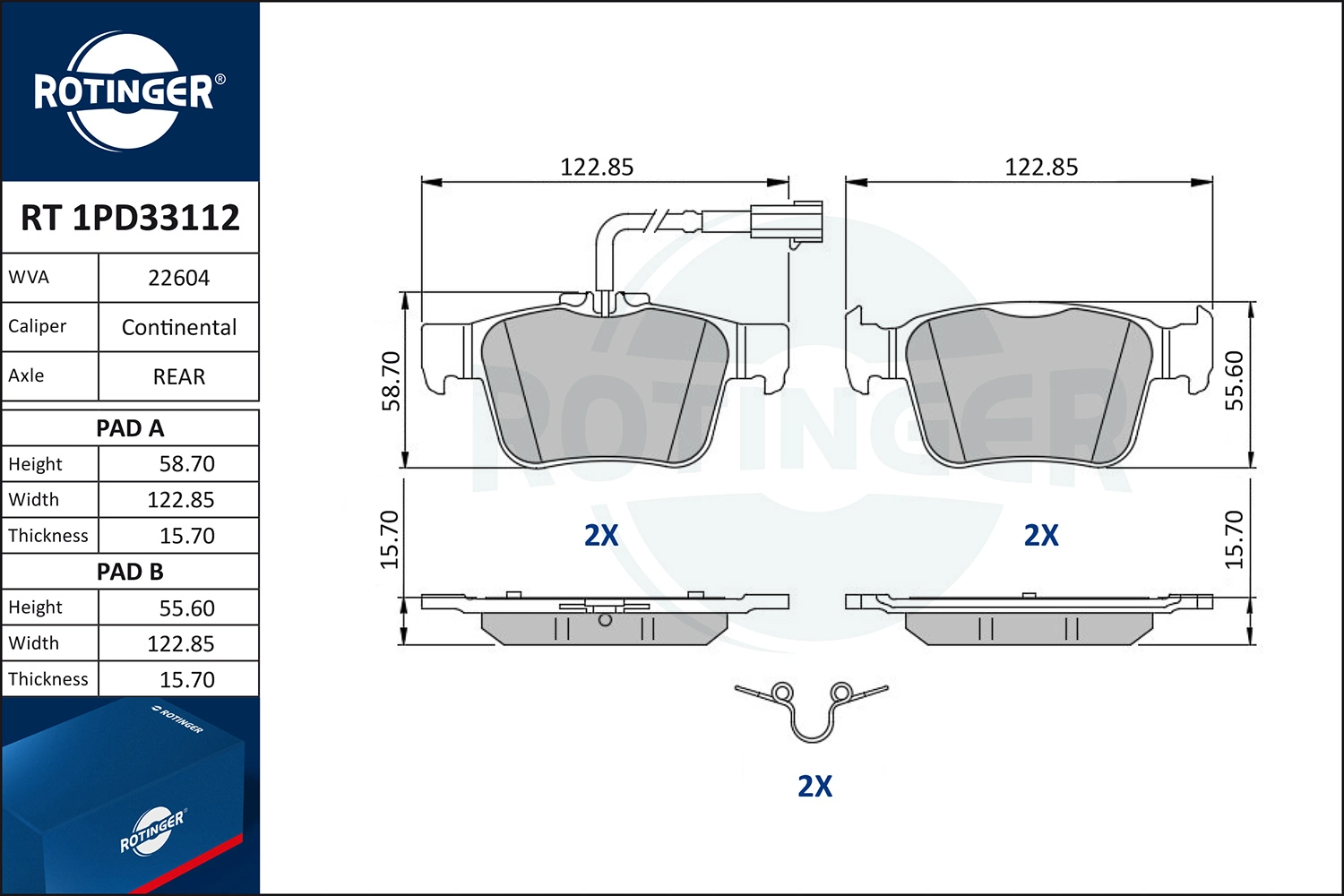 ROTINGER fékbetétkészlet, tárcsafék - RT 1PD33112 - TothCarparts